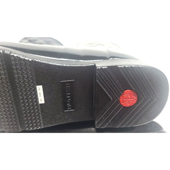 Hunter refined gloss quilt short black boots women's size 7 - Picture 13 of 15